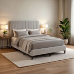 Moega fabric bed in grey shade 160x200cm - Слика 2