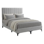 Кревет од ткаенина Moega во сива нијанса 160x200 см