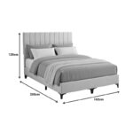 Moega fabric bed in grey shade 160x200cm - Слика 4