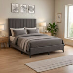 Moega fabric bed in anthracite shade 160x200cm - Слика 2