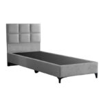 Melei fabric bed in light grey shade 90x200cm - Слика 3