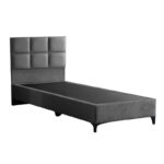 Melei fabric bed in anthracite shade 90x200cm - Слика 3