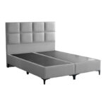 Melei fabric bed in light grey shade 160x200cm - Слика 3