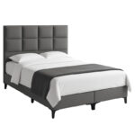 Melei fabric bed in anthracite shade 160x200cm