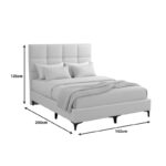 Melei fabric bed in anthracite shade 160x200cm - Слика 4