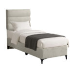 Кревет од ткаенина Limit во крем нијанса 90x200 см