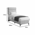 Limit fabric bed in cream shade 90x200cm - Слика 4