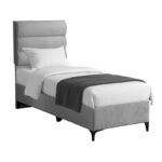 Кревет од ткаенина Limit во светло сива нијанса 90x200 см