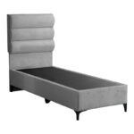 Limit fabric bed in light grey shade 90x200cm - Слика 3