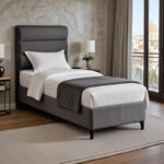 Limit fabric bed in anthracite shade 90x200cm - Image 2