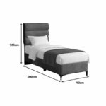 Limit fabric bed in anthracite shade 90x200cm - Image 4