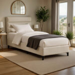 Limit fabric bed in cream shade 120x200cm - Слика 2