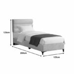 Limit fabric bed in cream shade 120x200cm - Слика 4