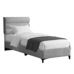 Limit fabric bed in a light grey shade 120x200cm