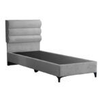Limit fabric bed in a light grey shade 120x200cm - Image 3