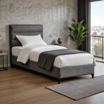 Limit fabric bed in anthracite shade 120x200cm - Слика 2
