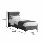 Limit fabric bed in anthracite shade 120x200cm - Слика 4