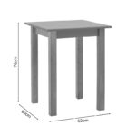 Table Zolenio solid beech wood with mdf top polish walnut 60x60x76cm - Image 5