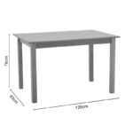 Table Zolenio solid beech wood with mdf top polish walnut 120x80x76cm - Image 5