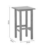 Side table Bajok solid beech wood with mdf top polish walnut 35x35x62cm - Слика 6