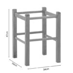 Coffee shop stool Oligor solid beech wood polish walnu 34x4x47cm - Слика 5