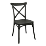 Stackable rossie pp chair in black shade 38x46.5x82cm
