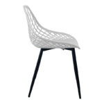 Suan pp chair in white shade and black metal leg 56x49x82cm - Слика 3