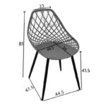 Suan pp chair in white shade and black metal leg 56x49x82cm - Слика 5