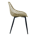 Suan pp chair in cappuccino shade and black metal leg 56x49x82cm - Слика 3