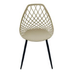 Suan pp chair in cappuccino shade and black metal leg 56x49x82cm - Слика 4