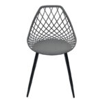 Suan pp chair in charcoal shade and black metal leg 56x49x82cm - Слика 2