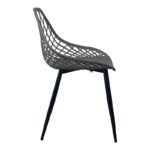 Suan pp chair in charcoal shade and black metal leg 56x49x82cm - Слика 3