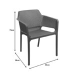 Oviez pp armchair in anthracite shade 59x58x79cm - Image 6