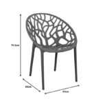 Daren pp armchair in anthracite shade 59x60x79.5cm - Слика 6