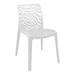Hush stackable pp chair in white color 50x57x81cm