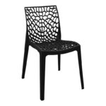 Hush stackable pp chair in black color 50x57x81cm