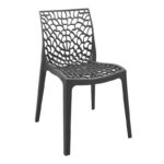 Hush stackable  pp chair in dark grey color 50x57x81cm