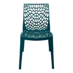 Hush stackable pp chair in blue color 50x57x81cm - Image 4
