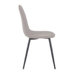Chair Bella light grey fabric-black metal leg 43x52x88cm - Image 3