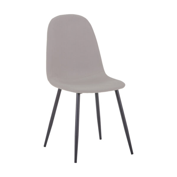 Chair Bella light grey fabric-black metal leg 43x52x88cm