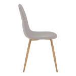 Chair Bella light grey fabric-natural metal leg 43x52x88cm - Слика 3
