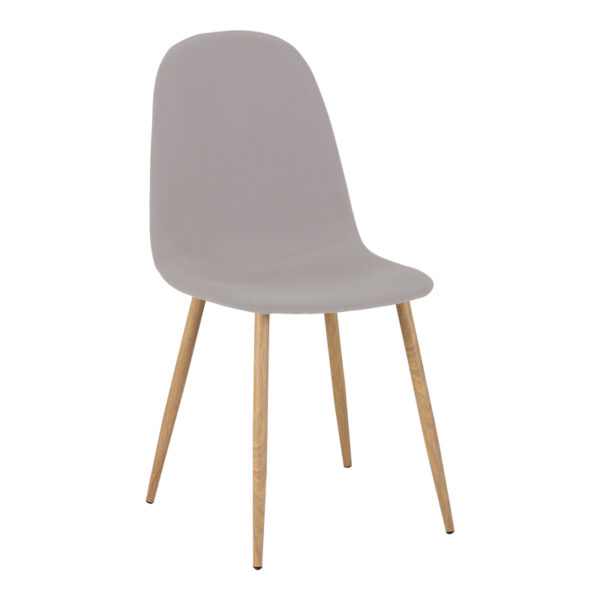 Chair Bella light grey fabric-natural metal leg 43x52x88cm