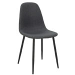 Chair Bella antracite fabric-black metal leg 43x52x88cm