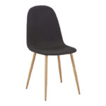 Chair Bella antracite fabric-natural metal leg 43x52x88cm