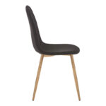 Chair Bella antracite fabric-natural metal leg 43x52x88cm - Image 3