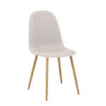 Chair Bella light grey-beige fabric-natural metal leg 43x52x88cm