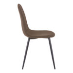 Chair Bella brown fabric-black metal leg 43x52x88cm - Слика 3