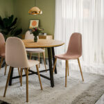 Chair Bella rotten apple velvet-natural metal leg 43x52x88cm - Image 2