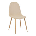 Chair Bella beige velvet fabric-natural metal leg 43x52x88cm