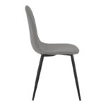 Chair Bella light grey velvet-black metal leg 43x52x88cm - Image 3